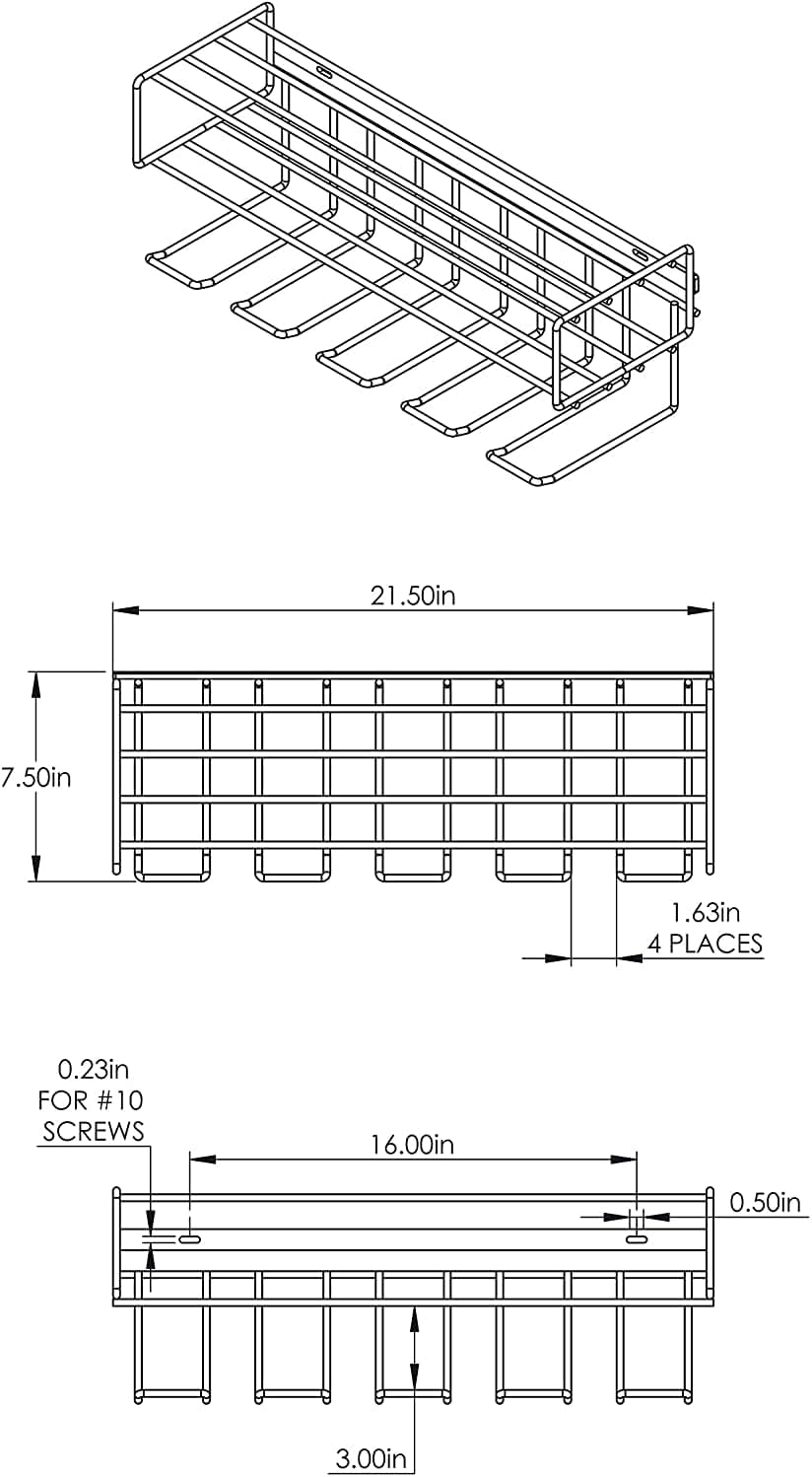Heavy Duty Floating Tool Shelf 4-Pack Wall Mounted Steel Storage Rack O24327