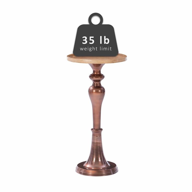 Copper Wood and Aluminum Side Table H33269