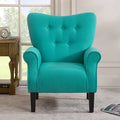 Teal Linen Blend Tufted Armchair T155