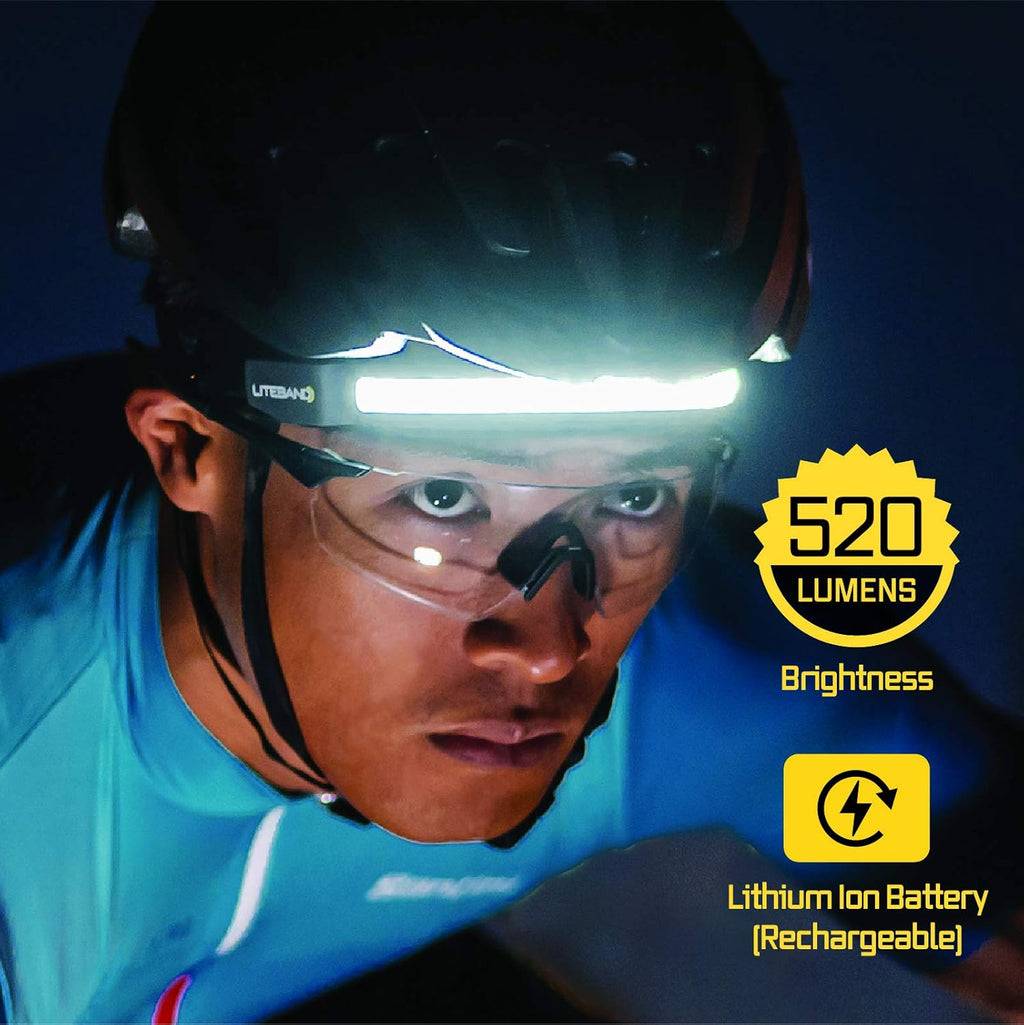 Wide-Beam LED Headlamp, 520 Lumens, Rechargeable, USB-C, Red LED Mode I3083