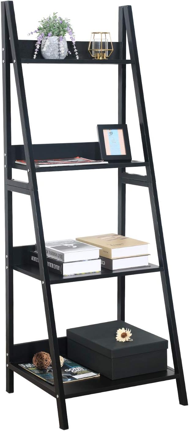 Black 4 Tier Ladder Bookshelf F6673