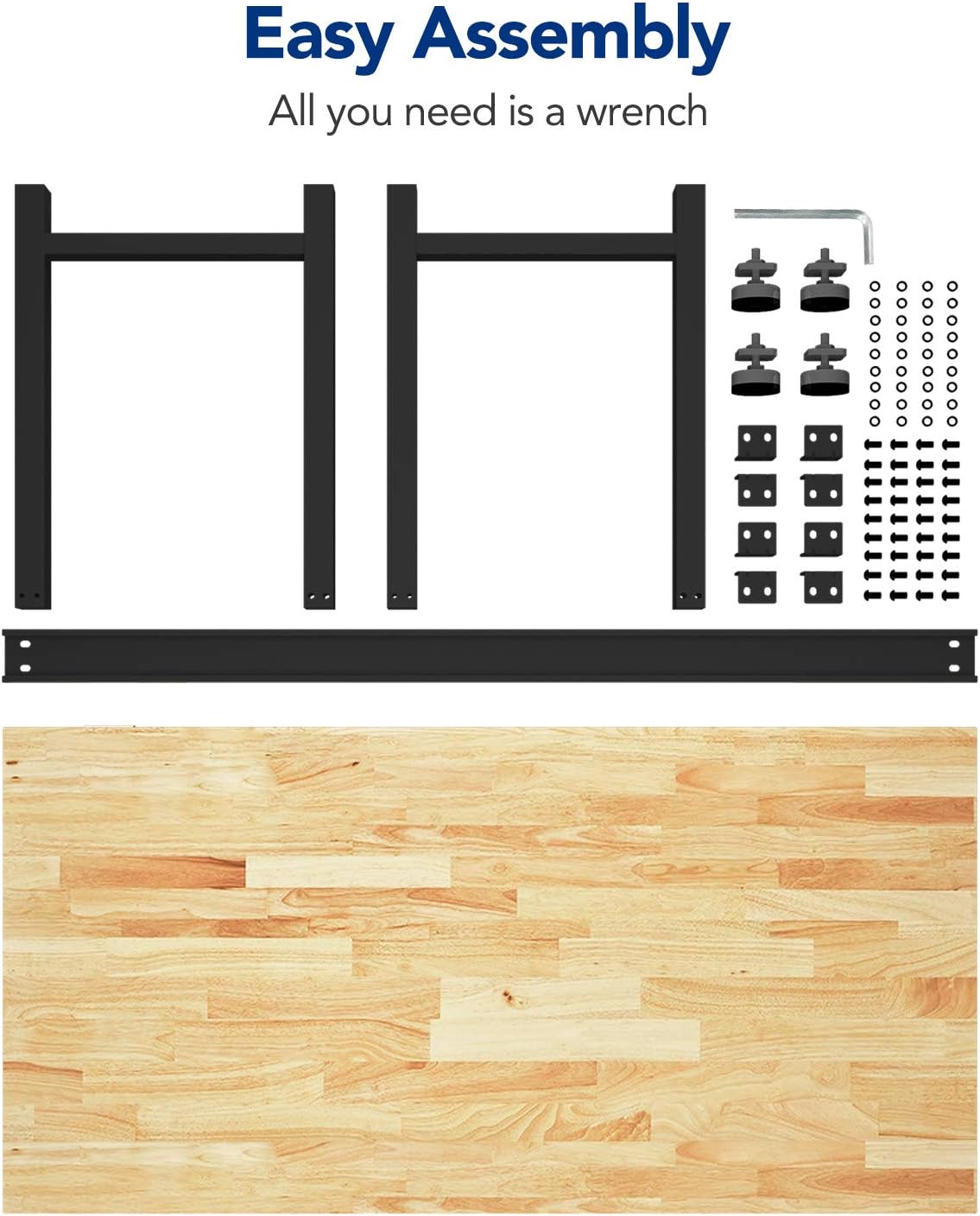 48" x 24" Rubber Wood Work Bench with Drawer R729