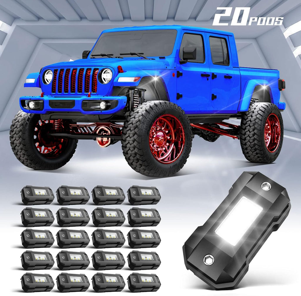 White 12 Pod Waterproof LED Rock Lights G770
