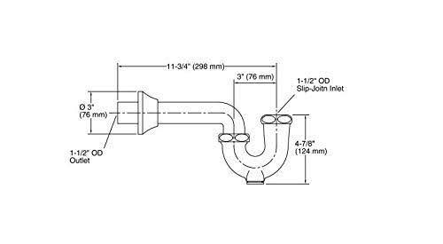 Polished Chrome Adjustable P-Trap W9043