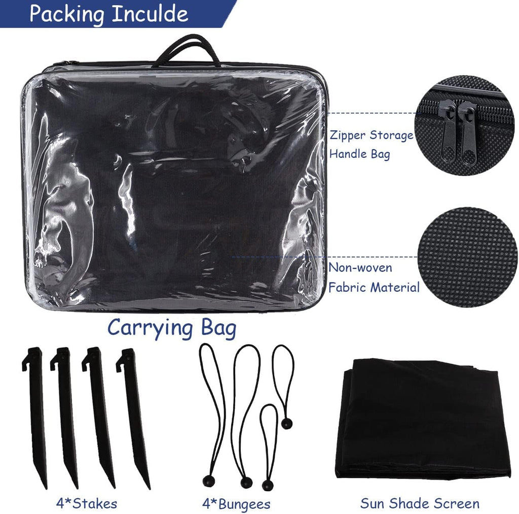 Black Mesh RV Awning Shade Screen with Zipper 15'X8' F3933