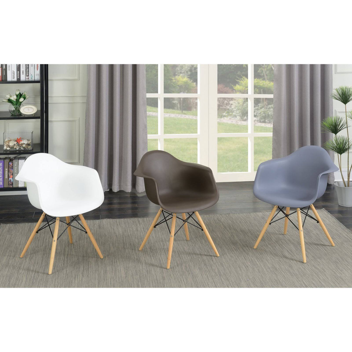 Black Plastic Dining Arm Chair (Set of 2) H66300