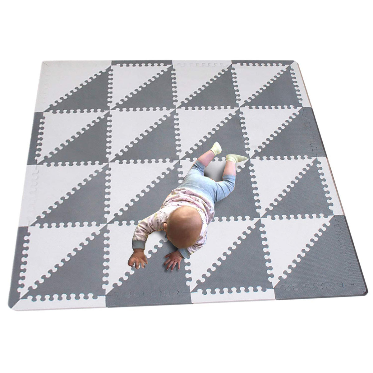 Grey White Triangle Foam Play Mat N992