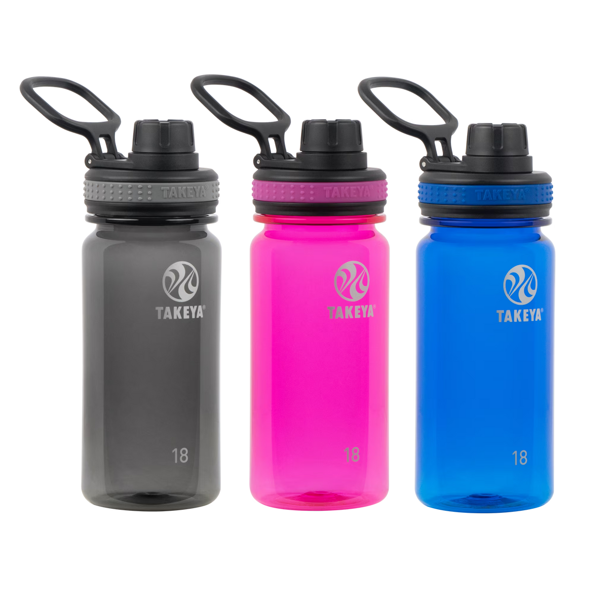 18oz Spout Bottle 3pk Black Fuchsia Royal M544