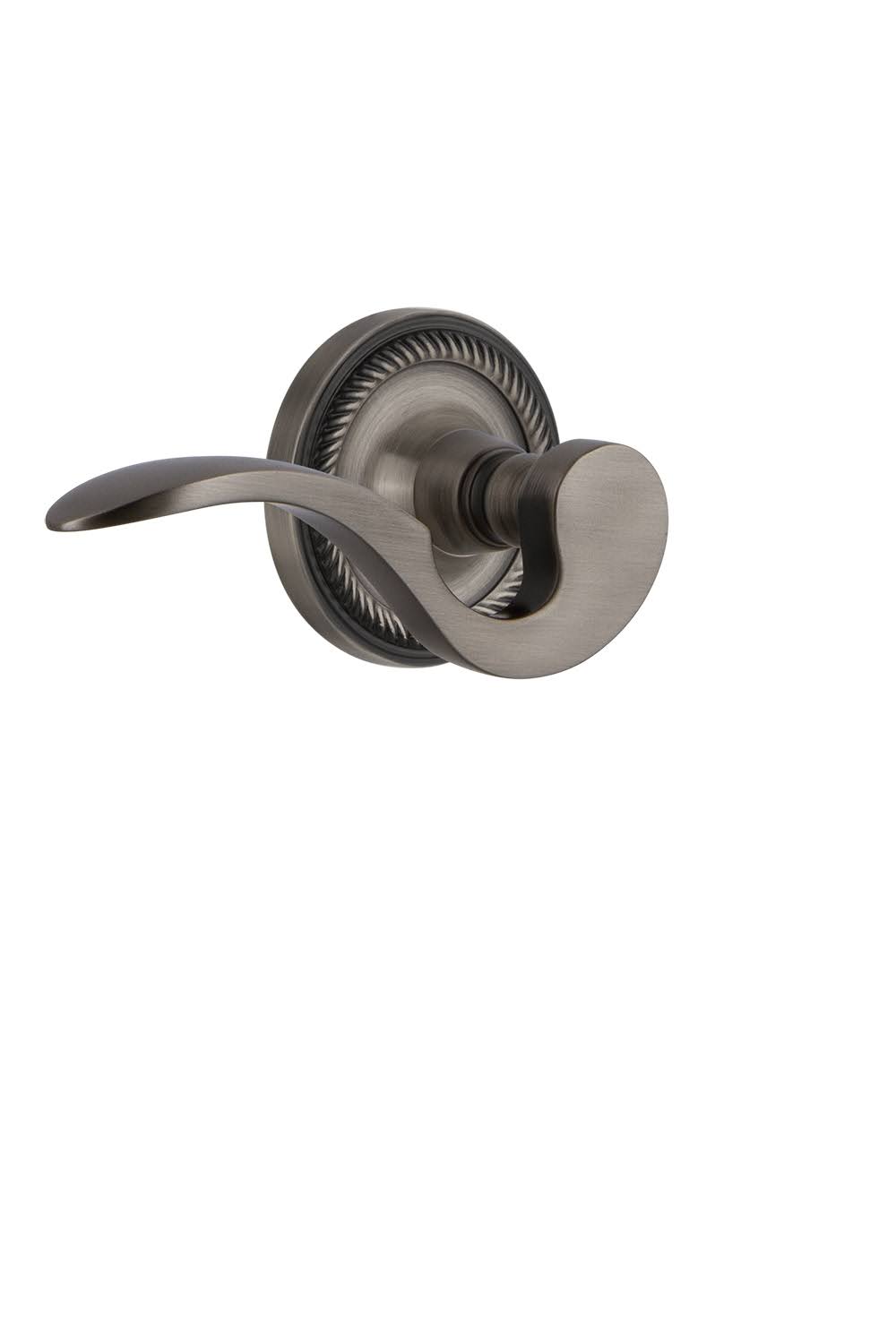 Manor Privacy Door Lever Set with Rope Antique Pewter R2051