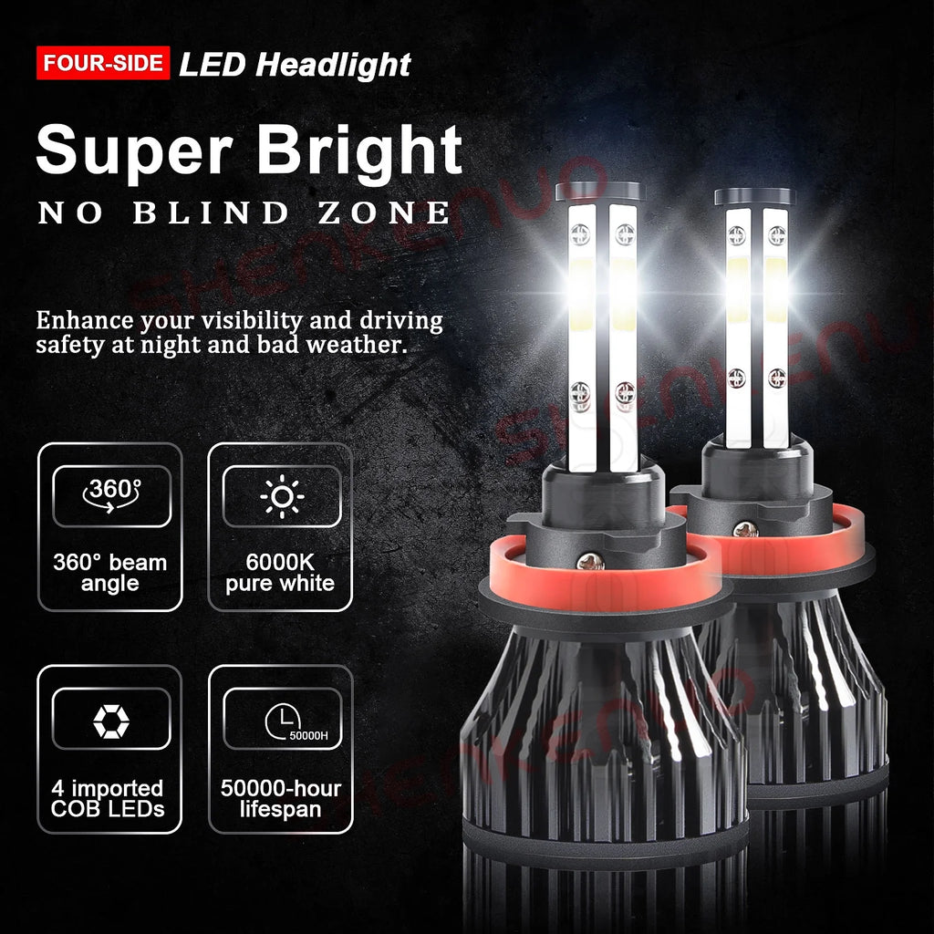 2011-2019 Dodge Grand Caravan LED Headlight Bulbs h9 h11 High Low Beam Fog Lights 6x Bulbs Combo I835165