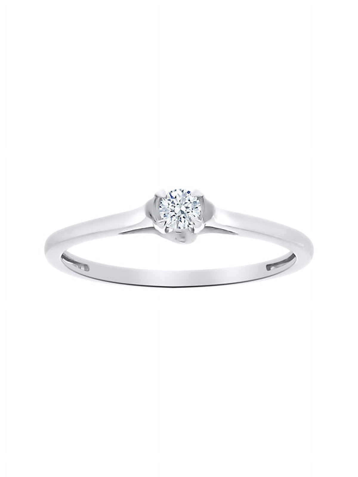 14K White Gold Diamond Solitaire Engagement Ring A519