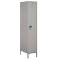 1 Tier 1 Wide School Locker, 78 inch H x 18 inch W x 18 inch D, Gray Y187