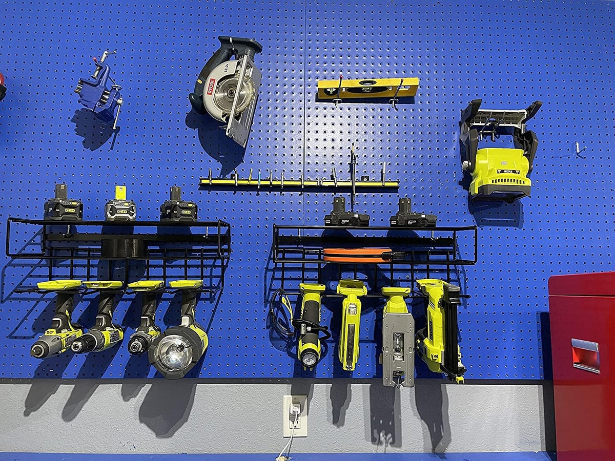 Heavy Duty Floating Tool Shelf 4-Pack Wall Mounted Steel Storage Rack O24327