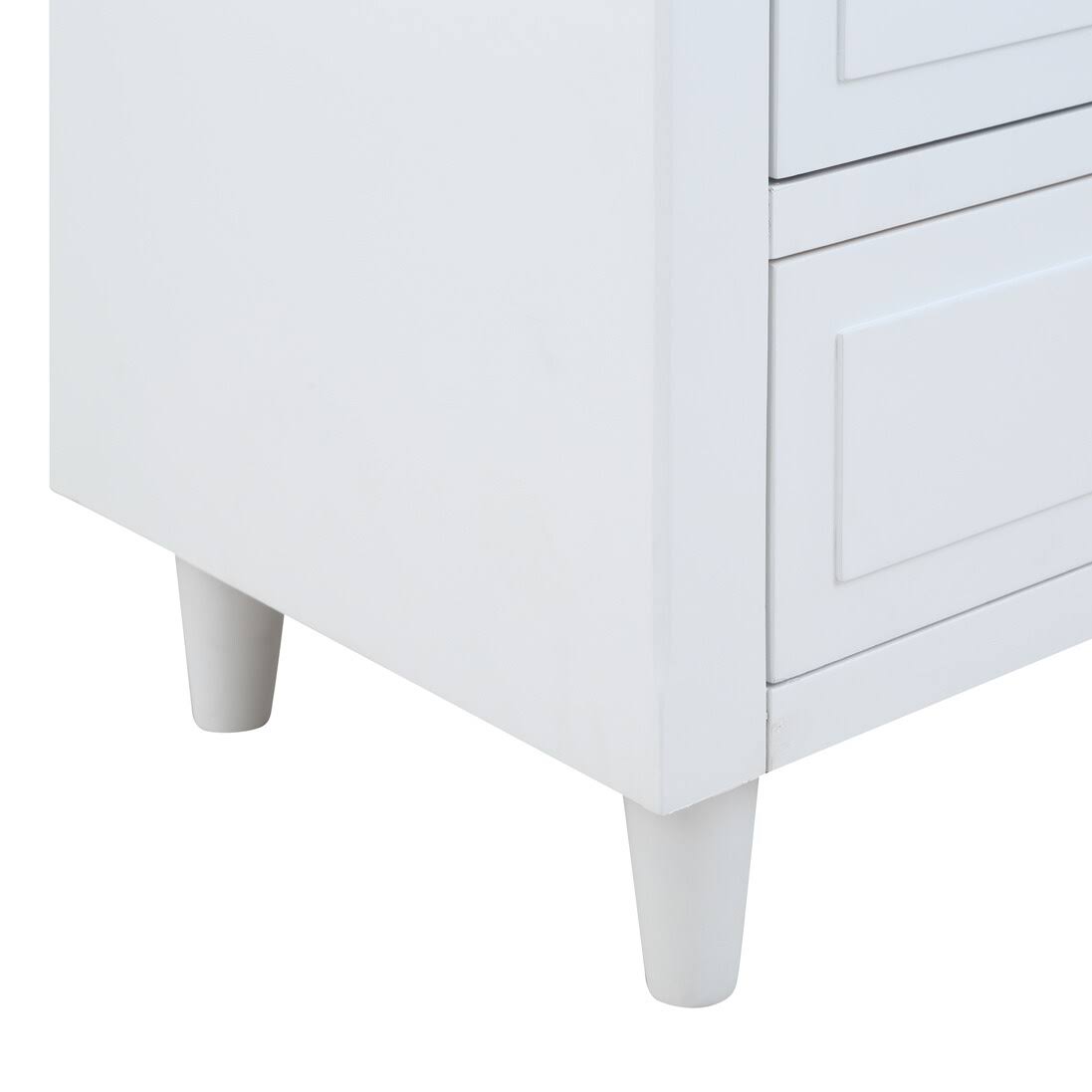 3-Drawer White Wood Nightstand G265