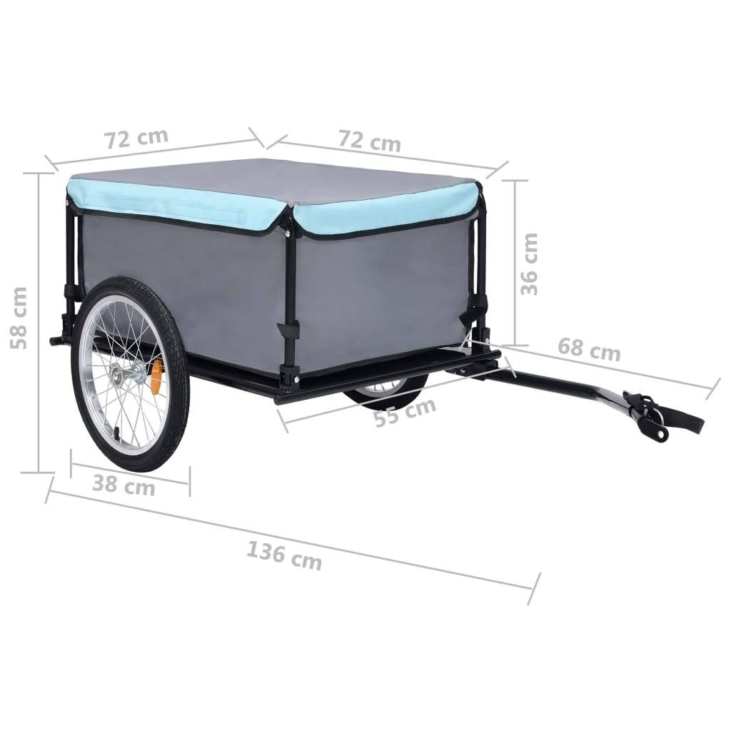 Bike Cargo Trailer Black and Blue 143.3 lb P1805