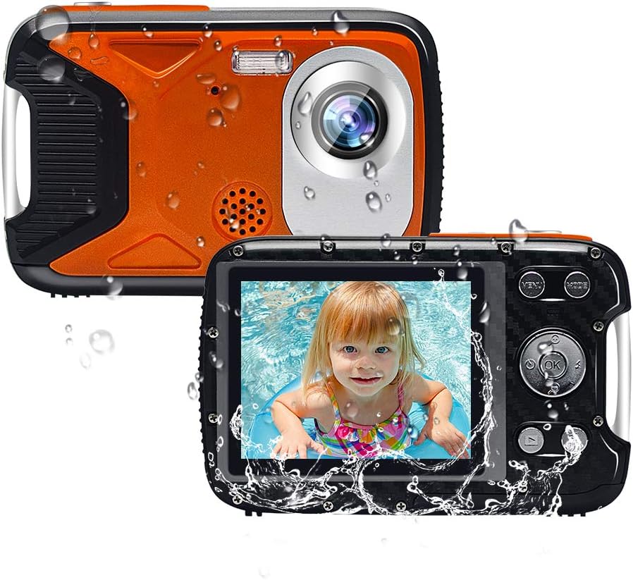 Orange Waterproof 21MP 1080P Digital Camera with Flash 2.8 Inch LCD N638610