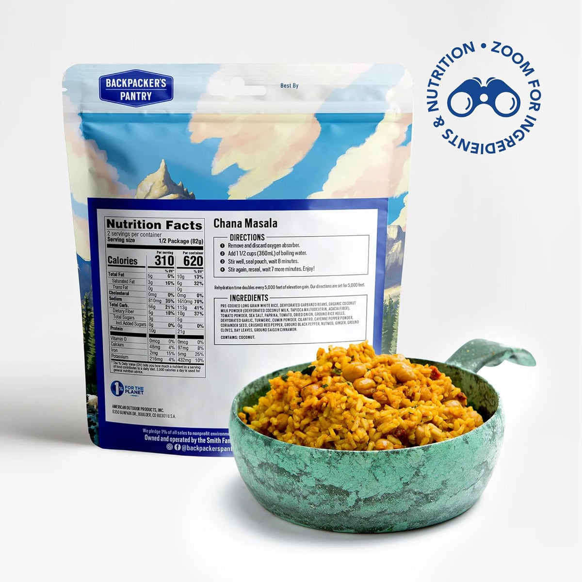 Chana Masala Freeze Dried Vegan Gluten-Free Food B79054