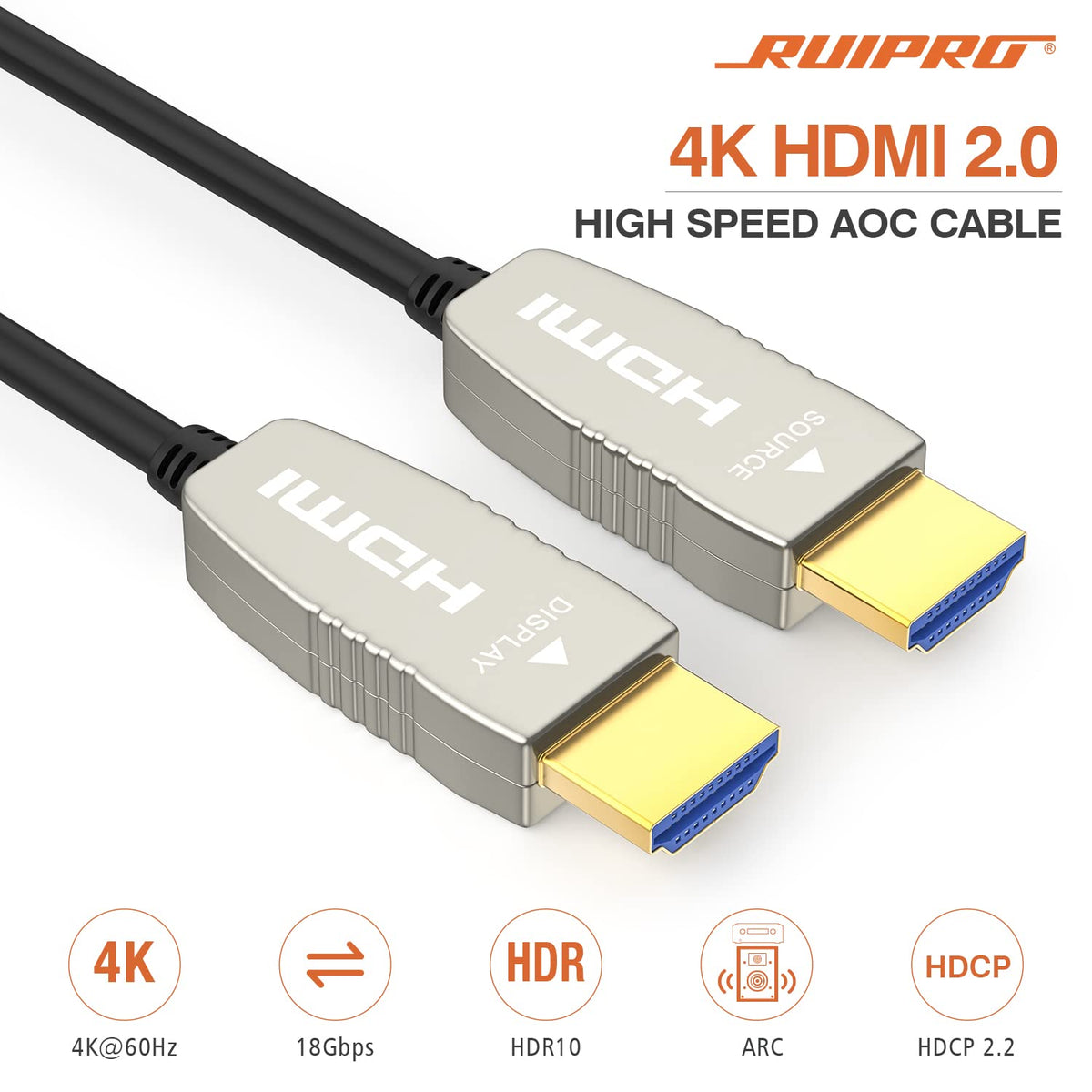 HDMI2.0b Fiber Optic Cable 65 feet 20m P594683
