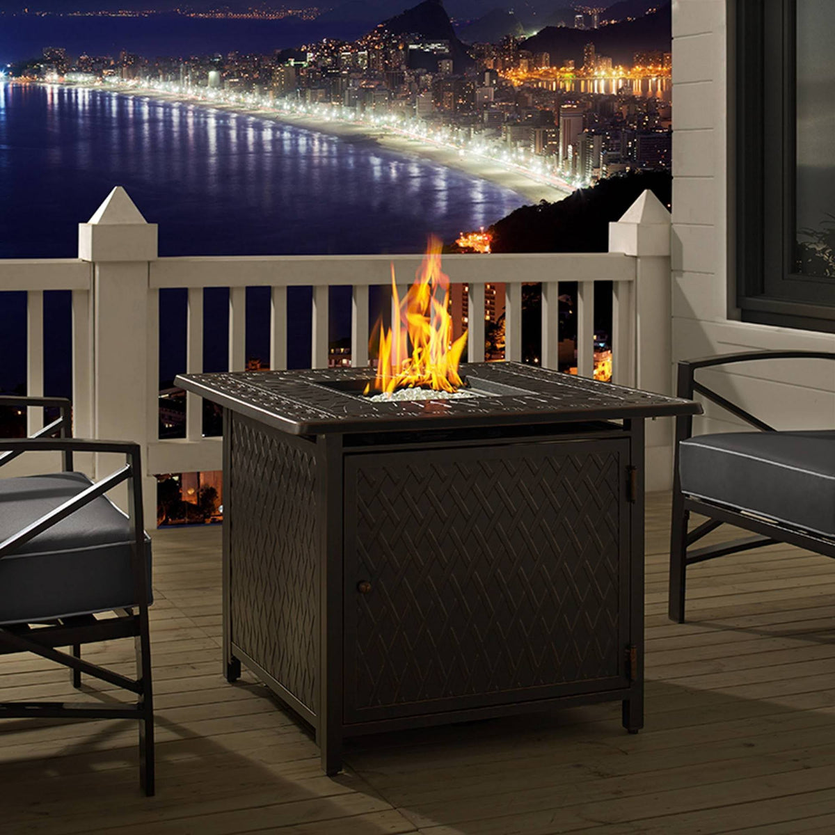 Antique Bronze Square Aluminum Fire Pit V578