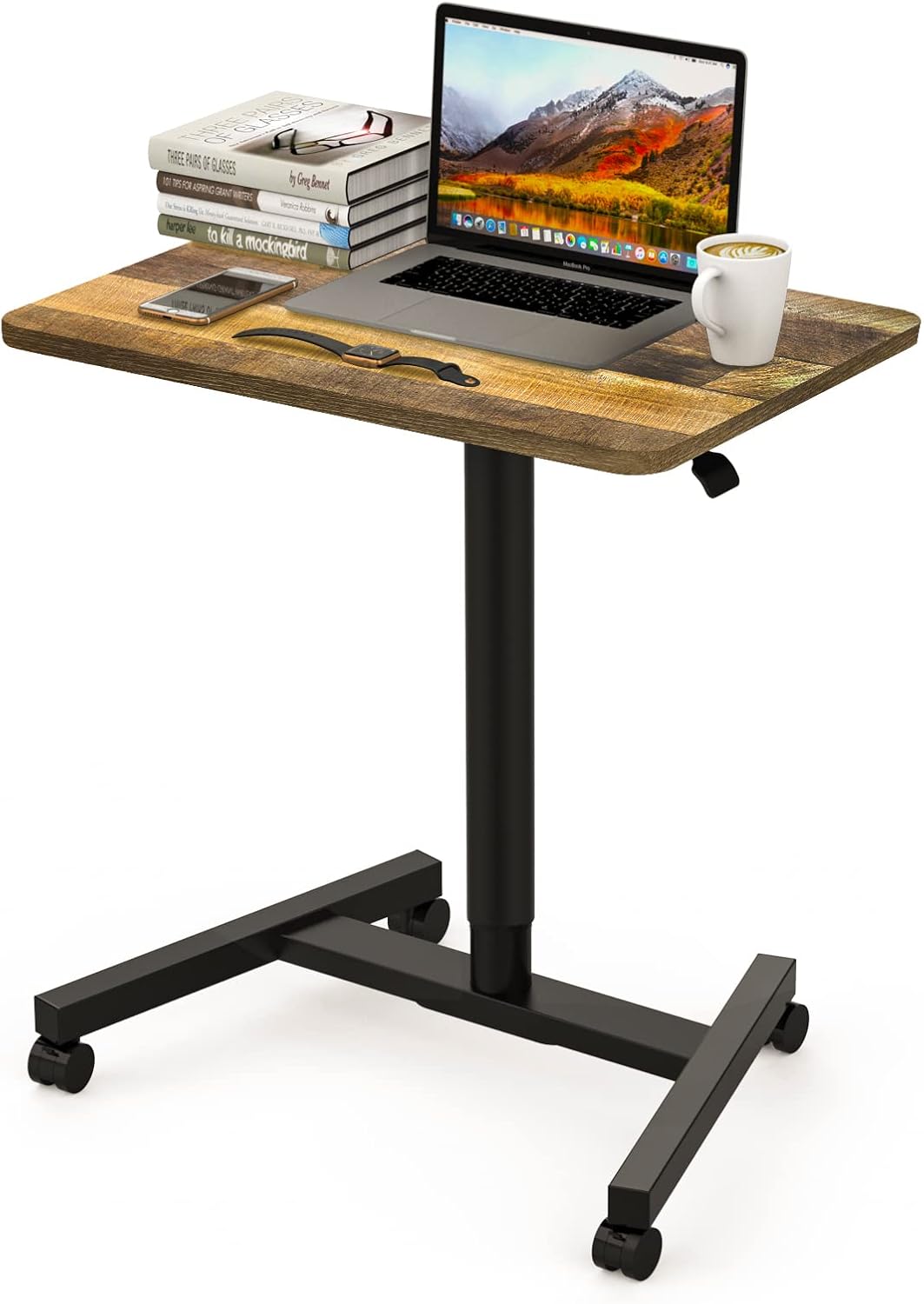 28 Inch Height Adjustable Rolling Laptop Desk with Wheels N4083