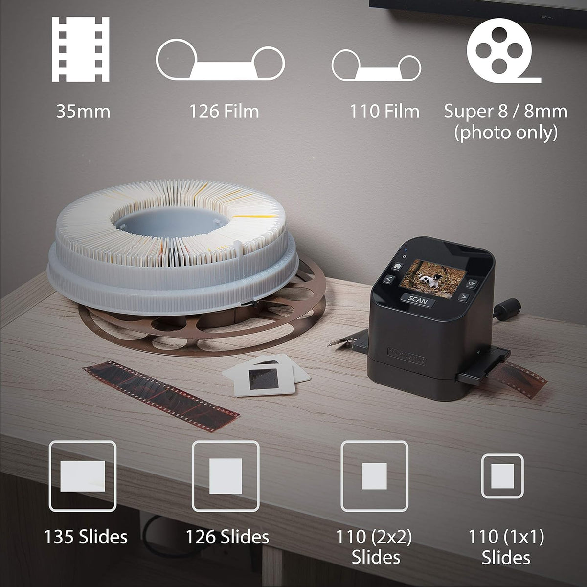 22MP Film & Slide Scanner with 2.4 LCD Screen T73356