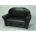 Black Upholstered Couch with Drawer N84553