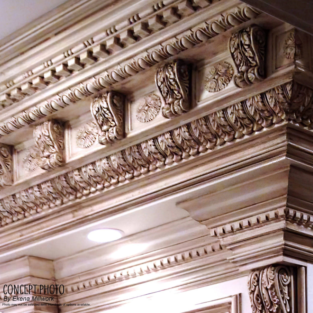 Rope Carved Wood Crown Moulding, Maple O13412