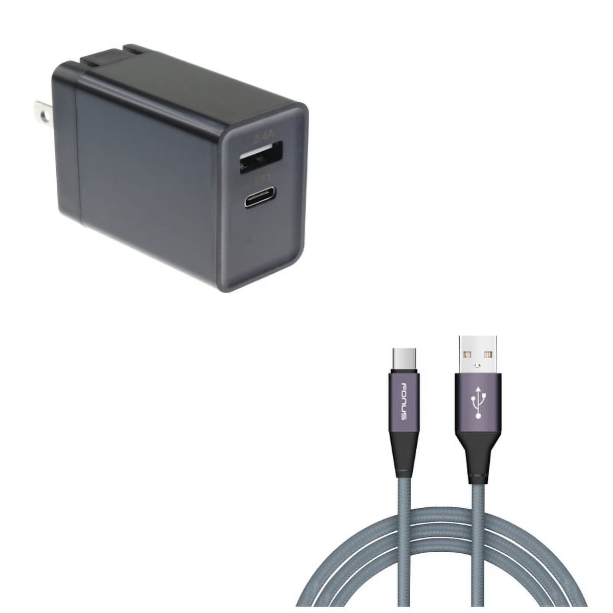 Type-C 6ft USB Cable with 30W Quick Home Charger A954963