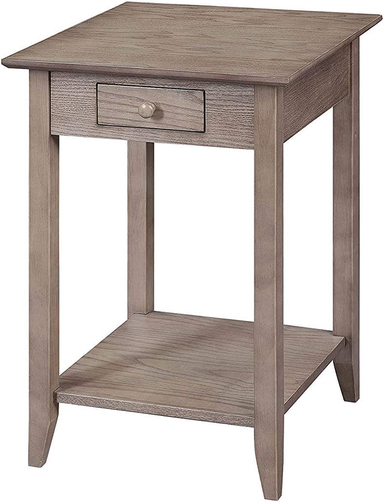 Espresso End Table with Drawer and Shelf V349