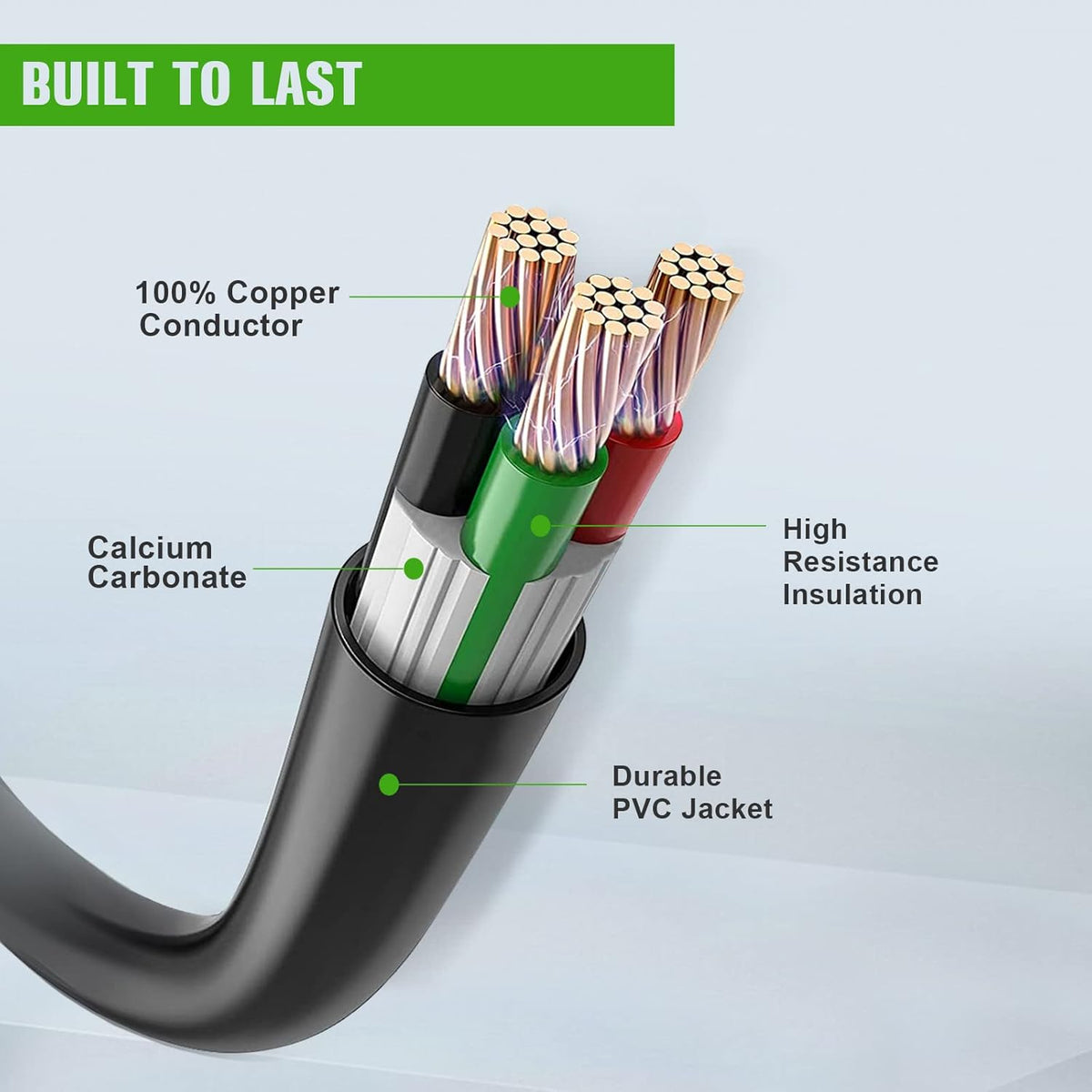 50Feet 30AMP RV Extension Cord Power Supply Cable, Heavy Duty, 10AWG/3C Gauge Wires W38209