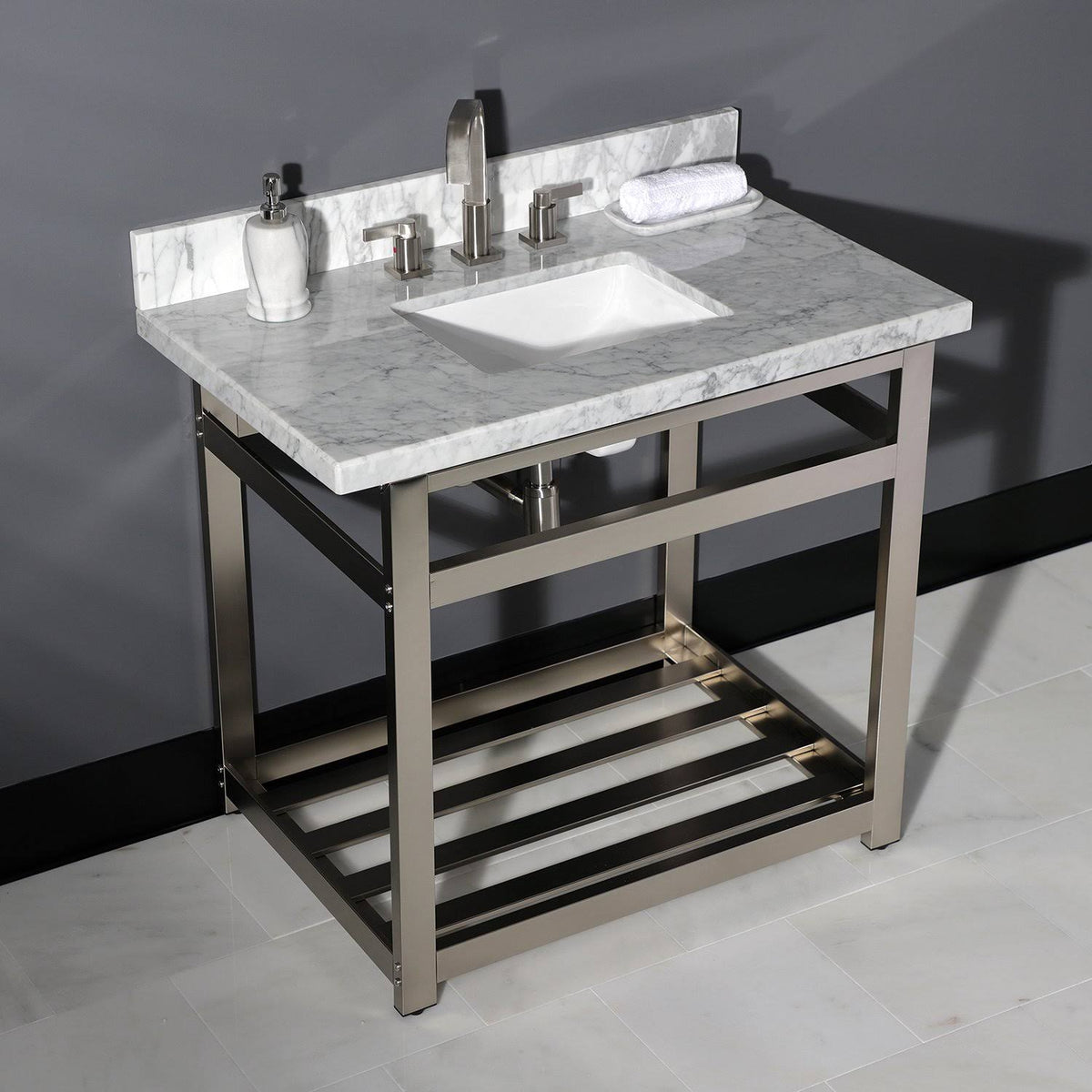 36x22 Marble Vanity Top with Carrara Marble F463