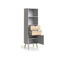 White/Oak Bookcase with 2 Drawers and 1 Door F465000