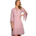 Dusty Rose Corset Midi Dress W350529