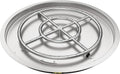 31 x 31 Round Stainless Steel Gas Fire Pit Burner Pan with Volcanic Rock Insert Q944121