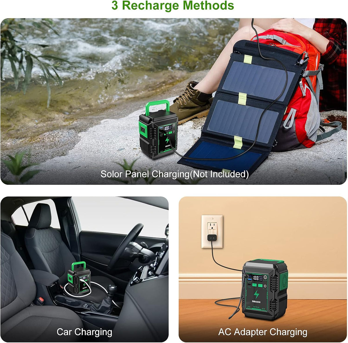 Portable Power Station 110V/80W AC Outlet USB Lithium Battery Q884