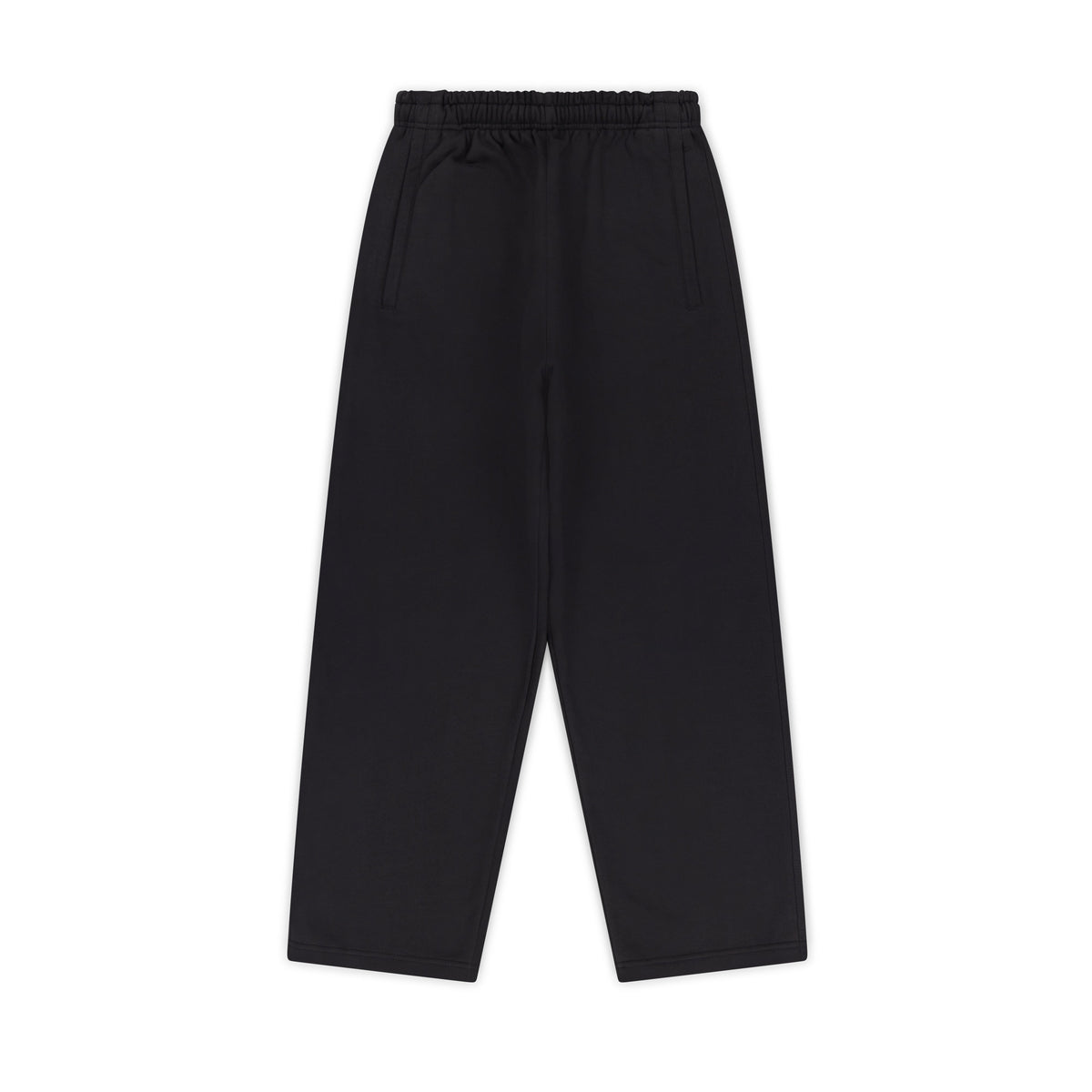 SIGNATURE UNCUFFED JOGGERS - BLACK
