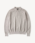 Slub Cotton Long Sleeve Knit Polo